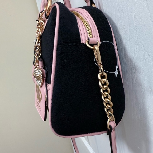 NWT Juicy Couture Juicy Lovers Club Bowler in Black/Pink - Picture 5 of 10